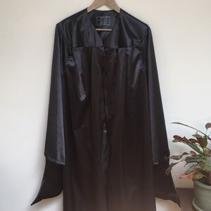Masters graduation gown and cap (5’9” to 5’11”).